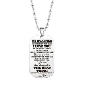 Stainless Steel Tag Necklace "From Parent to Child Love" (Daughter/Mom) ~ NEW!!!